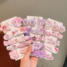 Sanrio 10件/1件裝可愛Hello Kitty髮夾套組，多功能女性髮飾，粉色髮夾套組，情人節禮物，日系Hello Kitty卡通髮飾，側分髮夾，聖誕節、婚禮派對髮飾，蝴蝶結與Hello Kitty卡通圖案。本套組亦屬於女性髮飾系列，包含髮圈、髮飾、吊墜髮夾、抓夾、髮針等。適合學生、公主、派對、遊戲主題、節慶及日常配戴。（部分配件隨機發貨） - 髮飾 - 查看 3