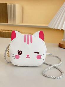 This Stylish Cartoon Winking Cat Coin Purse Features A Cute Zipper Design, A Korean-Style Round Mini Shoulder/Crossbody Style, And A Unique Design With A Comfortable And Versatile Shoulder Strap. Suitable For Everyday Outings And Leisure Activities, It Makes A Great Gift Choice. - Multicolor - View 13