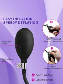 Black And Purple Inflatable Anal Plug, Anal Pump, Anal Dilator With Pump, Anal Sex Toy, Detachable Anal Plug, Anal Dilator - one-size - View 8