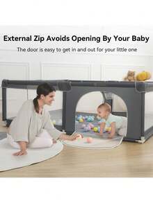Portable Baby Playpen, Foldable Playpen For Children, Various Colors Available - Dark Grey - View 10