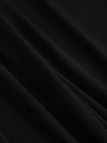Pantalones anchos plegados con estampado jacquard elegante vintage para mujer, otoño/invierno - Negro - Ver 4