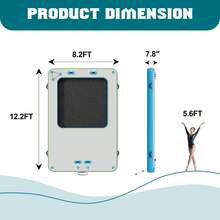 Non Slip Inflatable Air Dock Platform, Floating Island Raft With Rope Ladder, 6FT 7FT 8FT 10FT 12FT - 灰藍色 12 x 8 英尺 - 查看 2