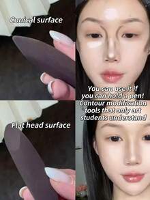 2/1pc Mini Finger Makeup Sponge, Makeup Blender Puff For Concealer, Highlighter, Suitable For Under Eye And Nose - Multicolor - View 4