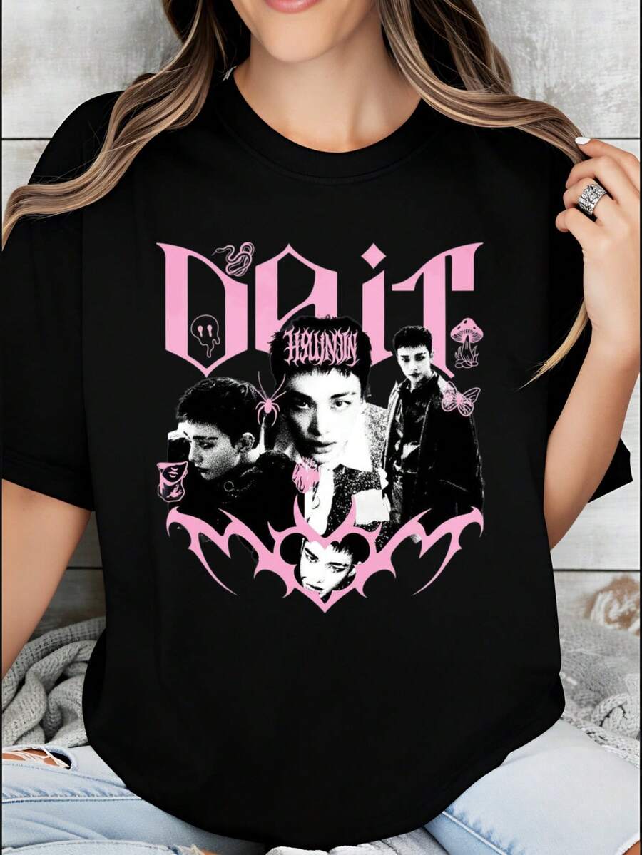 Add - Add - Camiseta Retro Stable World Celebration para Mujer playeras de hombre playeras oversize de mujer y2k camisa de mujer camisa blusa casual mujer blusa elegante mujer ofertas - Negro - Ver 1
