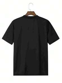 Camiseta de manga corta con cuello redondo para mujer, estilo retro de vacaciones, nueva colección 2026, con estampado, para compras informales, regalos de vacaciones, reuniones con amigos, fiestas deúsica y ropa de vacaciones. - negro - Ver 3
