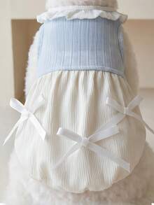 奶油蓝色蓬蓬裙宠物服装，适合中大型犬猫 - 彩色 - 查看 3