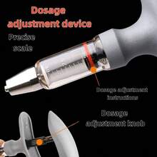 5毫升可调式连续注射兽用注射枪，防滑精准注射，不渗漏，适用于猪用药物 - 彩色 - 查看 4