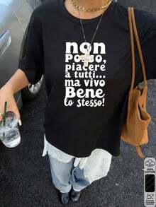 Camiseta para Mujer con Estampado Retro, Cuello Redondo, Manga Corta, Diseño Oversized, Ideal para Streetwear - Blanco - Ver 9