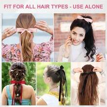 2/4/6/8PCS Satin Bow Hair Clip, Long Streamer Ribbon Barrette, Solid Color Elegant Hair Accessory For Half Up Hairstyle, Daily Party Hair Decor - Single-layer Bow - View 6