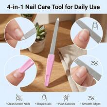 HIWRBDTI 6 Pack Metal Nail File Set For Natural Nails, Professional Stainless Steel Sword Fingernail File With Sharp Tip &Amp; Non-Slip Handle, Thin Sapphire Grit Diamond Finger Nail Files For Women &Amp; Men - trắng - Xem 5