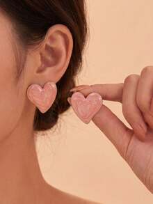 Bộ 1/10 đôi bông tai nữ thanh lịch, nhiều màu sắc, kiểu dáng phối ngẫu nhiên bao gồm hình học bất đối xứng, hình trái tim, hình vuông, hình hoa hồng, trang sức mùa hè, phối nhiều màu đen, xanh lá cây, đỏ, trắng. - Vàng - Xem 10