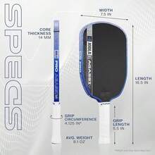 1 JOOLA Pro V Pickleball Paddle - 16mm Original Carbon Fiber Textured Surface - Reinforced Frame With Power Core, Advanced Control And Lightweight Performance, Suitable For Competition And Training, Fits All Skill Levels - Blue - View 3