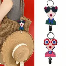 1pc New Colorful Soft Doll Shaped Multi-Function Hat Storage Organizer, Slouchy Hat Leash Anti-Lost Accessory - Multicolor - View 2