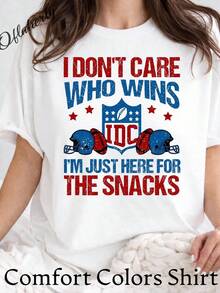 "I Don't Care Who Wins" T-Shirt, Funny Football T-Shirt, "May My Numbers Be Right," Match Day Numbers, Fantasy Football T-Shirt. Unisex 220g Pure Cotton T-Shirt, Ideal Weight For All Seasons, Suitable For Men And Women. Durable, High-Quality Fabric, Soft To The Touch And Long-Lasting. Breathable Top. Suitable For Women In Spring And Summer, Holidays, Mother's Day, Independence Day. - 白色 - 查看 1