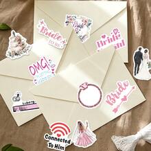 SCXXBSW 50PCS Wedding Season Stickers, Wedding Element Stickers, DIY Decorative Stickers. Perfect For Decorating Phones, Tablets, Laptops, Water Bottles, Suitcases And All Kinds Of Items. - Multicolor - View 5