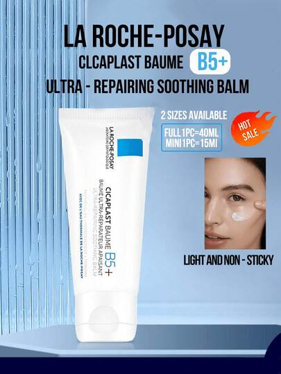 La Roche Posay Cicaplast B5+ 密集修护舒缓膏 15/40ml，皮肤科医生级修护受损肌肤，蕴含5%维生素B5、积雪草提取物和温泉水，有效舒缓肌肤，减少刺激，修复压力肌肤，并重建肌肤屏障。质地轻盈不油腻，快速吸收，适合所有肤质，尤其适合敏感肌或术后肌肤。完美适用于日常护理、季节性干燥和压力引起的泛红。