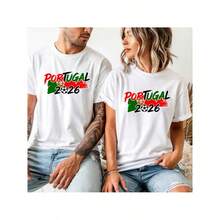 Camiseta Portugal 2026 Unisex para Adultos |   Camiseta de aficionado al fútbol con la bandera de Portugal |   Camiseta de aficionado al fútbol - Hombre - Blanco - Ver 6