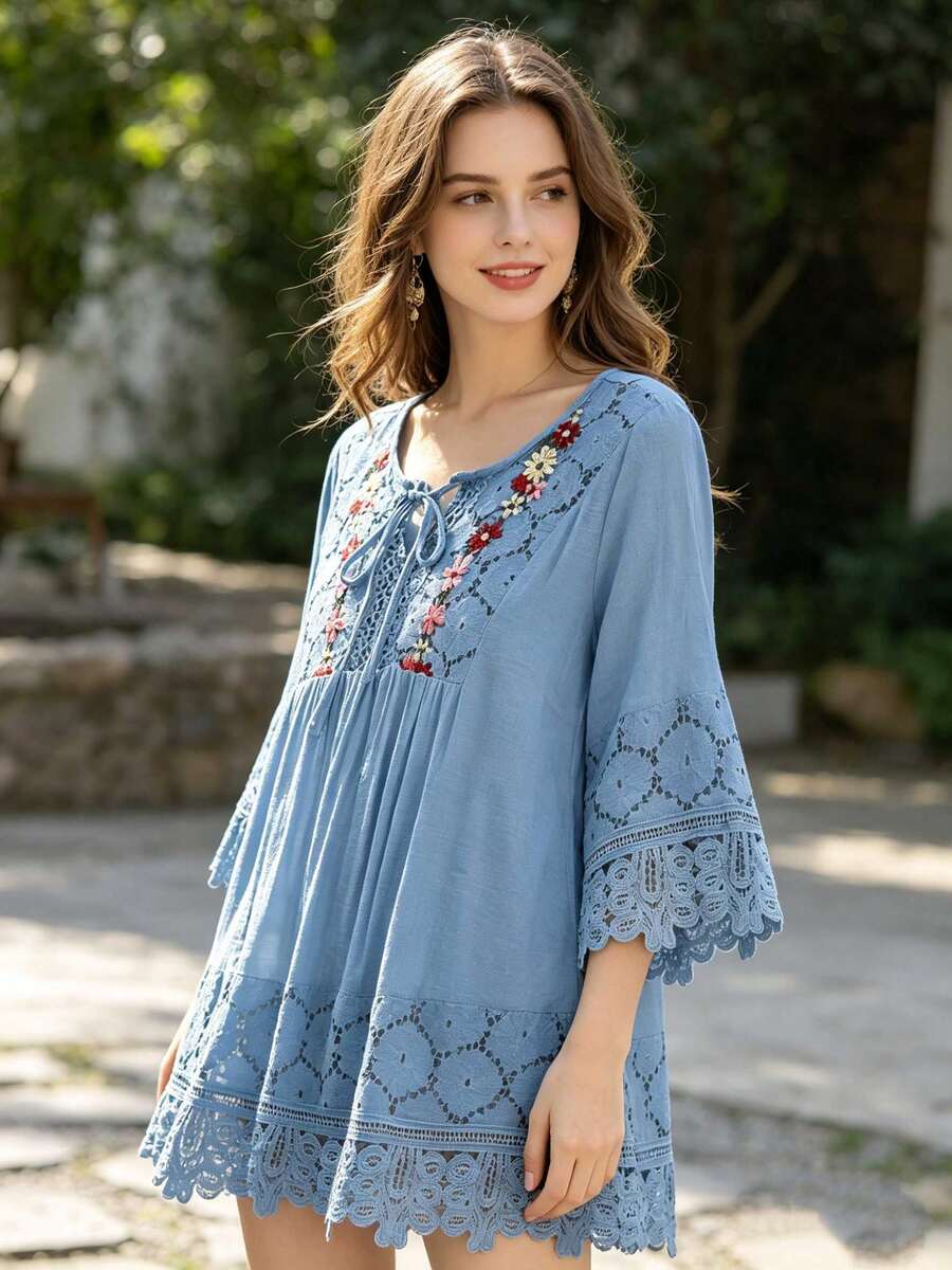 Women Tops - Blue - View 1