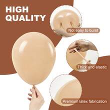 Cream Balloons Decor Birthday Decorations For Women Girl Beige Brown White Sand Foil Star Heart Balloon Decor, Birthday Sash Bobo Balloons For Birthday Anniversary Party Decoration Supplies Room Decor - Trang trí sinh nhật - Xem 7