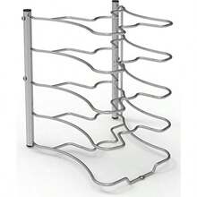 Simple Houseware - Organizador para ollas y sartenes, chapado en cromo - Plateado - Ver 3