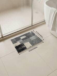 1 pieza Alfombra de sala de estar a cuadros grises, adecuada para cocina, comedor, dormitorio, decoración de habitación festiva, interior/exterior, oficina, vestíbulo, felpudo antideslizante, alfombra de baño, pasillo, área de estudio y juegos - Gris - Ver 14