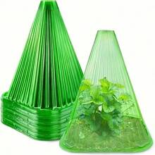 10个可重复使用的绿色植物罩，花园植物罩：保护植物免受鸟类、阳光、霜冻和蜗牛的侵害 - 幼苗防风罩，是草坪和花园护理的理想选择 - A - 查看 2