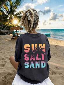Playera Negra Mujer con Estampado Circular Colorido, Estilo Urbano - Negro - Ver 9