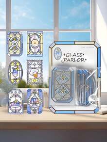 3D Embossed Colorful Glass Window Stickers, Aesthetic Scrapbooking Decorative Stickers, Suitable For Handmade Bookmarks And DIY Crafts - Multicolor - View 18