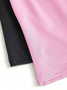 Set de 2 camisetas ajustadas con cuello asimétrico, versátil top casual, primavera/verano - Multicolor 13 - Ver 6