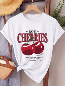 Casual de las mujeres manga corta redonda cuello caído hombro largo Regular de tejido de punto T-Shirt XRER - Blanco - Ver 2
