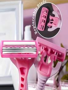 Alat Cukur Rambut Tubuh & Wajah Manual 6 Lapisan, Alat Cukur Pengaman Wanita, Pemangkas Bikini, Depilator, Alat Perawatan Wajah & Tubuh Unisex, Epilator Tubuh Wanita Ukuran Perjalanan Sekali Pakai (Warna & Gaya Acak) - Model yang ditingkatkan - View 5