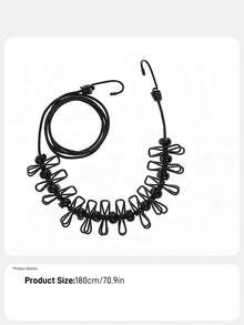 URBANWAVE Corde à linge portable d'extérieur avec 12 pinces, convient pour le camping, la randonnée et autres activités de plein air, corde de séchage résistante au vent et antidérapante, peut être utilisée dans les hôtels, à l'intérieur, les dortoirs, sans perçage requis pour la fixation murale, accessoire de voyage discret, facile à utiliser - 12 clips - Voir 9