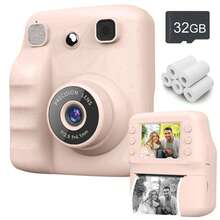 Appareil photo instantané, appareil photo d'impression instantanée, appareil photo numérique selfie avec fonction d'impression photo instantanée, portable 48MP 1080P HD vidéo, équipé d'une batterie rechargeable 1300mAh grande capacité, livré avec une boîte cadeau exquise, portable et facile à utiliser, compact et léger, convient pour les voyages, les photos de famille et les activités de plein air, cadeau parfait pour les vacances et les occasions spéciales (Noël, anniversaire, Nouvel An) - Voir 14