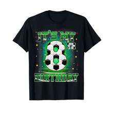Camiseta unisex de manga corta, Es mi 8º cumpleaños, Fútbol para niños de 8 años, Camiseta a juego para fiesta, playeras hombre, spiderman, ,  mujer, romwe men, boho chic, regalos para maestros, camiseta de mujer, atuendos curvos para hombre, y2k. - Negro - Ver 6