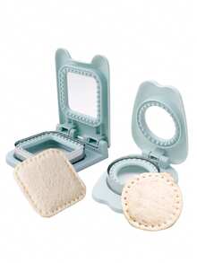 1pc Creative Kitchen Hand-Protecting Sandwich Mold - Light Blue Multifunctional Combination, Stainless Steel Round & Square Embossed Cutter, DIY Portable Food Carving Tool, Breakfast Rice Ball Cake Mold, Kids Bento Maker, PB&J Maker, Easy To Make Cute Cartoon Sandwiches, Toast Pocket Bread Mold - View 10