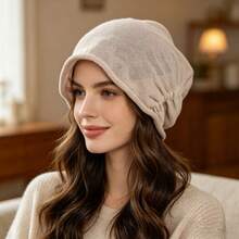 Women Slouchy Hat, Vintage Pleated Solid Sun Hat Lightweight Soft Beanie For Casual Daily - Beige - View 5
