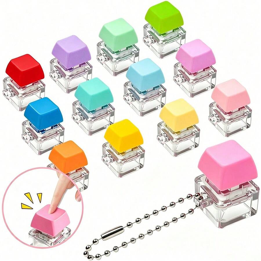 1/3/5 piezas Juguete de teclado, Llavero de teclado, Juguete de botón antiestrés, Regalo para fiesta de cumpleaños, Juguete para aliviar el estrés, Pasatiempo, Relleno para bolsa de regalo