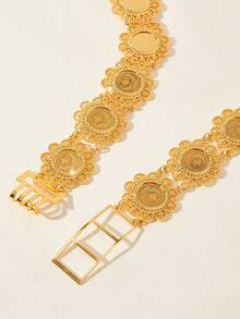 Mgyi Jewelry Gold Plated Lace Coin Waist Chain, Hollow Body Chain Belt For Women, Wedding And Party - PYD-012 - View 2