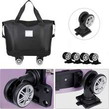 Erweiterbare Duffle Bag Mit Rollen & Faltbarem Design – Praktische Wochenendtasche Für Geschäftsreisen, Camping & Kurztrips, Robust & Vielseitig - Schwarz - Übersicht 2