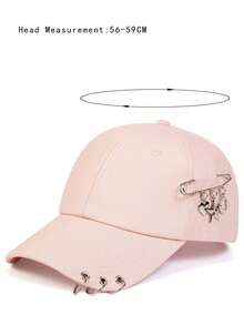 1 pieza Gorra de béisbol casual con adorno de corazón y anillo, para la vida diaria, calle, San Valentín - Rosa - Ver 4