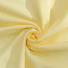 Women's Light Yellow Solid Color Square Neck Short Sleeve Pearl Button Decor Charming Elegant Everyday Vacation Commute Fashion Date French Street Retro Versatile Spring/Summer Light Yellow New Mid-Length Dress - Amarillo claro - Ver 5