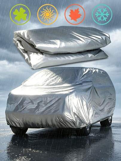 Universal Car Cover, Waterproof, Dustproof, Snowproof Full Car Body Protection, Suitable For Indoor And Outdoor Use, With UV-Resistant Car Cover, Elastic Edges And Storage Bag, Fits Sedan, SUV, Truck In Various Sizes, 6-Layer Heavy-Duty All-Weather Protection, Anti-UV, Anti-Rain, Anti-Dust, Anti-Wind, Anti-Scratch, Breathable PEVA Material Full Car Cover For Garage And Parking Lot, Universal Size With Rearview Mirror Pocket