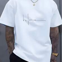 Camiseta De Manga Corta Con Cuello Redondo Y Estampado De Let De Equilibrio De  Ho Deportiva Informal A La Moda De Aodón Puro De Verano Para Hombre - Shape - View 1