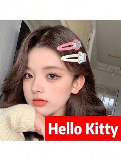 SANRIO Hair Clip: A Set Of Sweet And Lovely Hairpins, Bangs, And Other Women's Hair Accessories, Perfect For Beach Vacations, Valentine's Day, Casual Style Travel Essentials, Dating Essentials, Holiday Accessories, Hairbands, Hairpins, Hairbands, And Cheap Hairbands