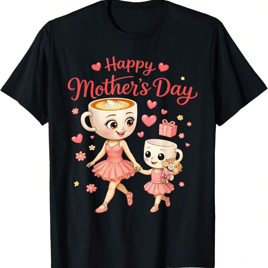 Mother Day Funny Brainrot AI Generated Gen Alpha Meme Cute T-Shirt - Black - View 1