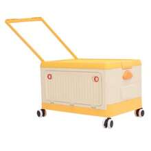Caja de Juguetes para Niños, Contenedores de Almacenamiento Plegables de 16, 5 Pulgadas con Asa de Tapa con Ruedas, Cajas Organizadoras de Almacenamiento de Juguetes para Niños - Naranja - Ver 9
