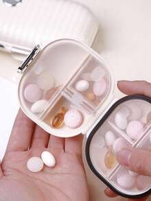 7-Day Waterproof Pill Organizer Box, Mini Plastic Pill Box With Pill Cutter, Random Color And Style, Portable Medication Storage Box - Multicolor - View 7