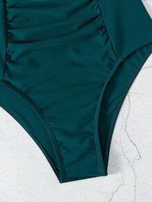Swim Chiccia Nuevo traje de baño de una pieza elegante de unicolor, exquisito, para mujeres, para playa, natación y spa, temporada primavera/verano 2026 - Agua verde azul - Ver 10