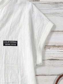 Camisa oscura minimalista casual, adecuada para el verano - Blanco 2 - Ver 4