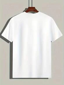 Men's Modern Geometric Triangle Pattern T-Shirt - White & Black Contrast Casual Crewneck Tee - Breathable Everyday Summer Shirt For Office Outings - Machine Washable Adult Men's Top - Trắng 4 - Xem 2